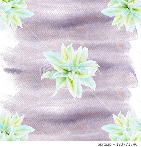Beauty lily white flowers watercolor seamless pattern on textured purple background. High quality clip art perfect for cards, posters, stickers, Easter, christening spring, mother's day, wedding cards 123771546