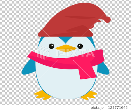 冬の可愛いペンギン。ベクターイラスト 冬の可愛いペンギン。ベクターイラスト 123771643