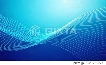 青い波のグラデーションの背景素材 プレゼンテーション デザイン 123771724