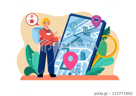 Find Delivery Location Illustration concept. A flat illustration isolated on white background 123771902