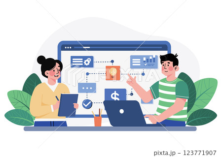 Employees Working On The Business Idea 123771907