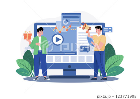 Marketing Team Working On Digital Marketing Marketing Team Working On Digital Marketing 123771908