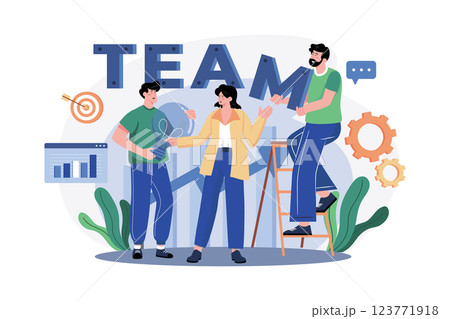 Business People Working Together As A Team 123771918