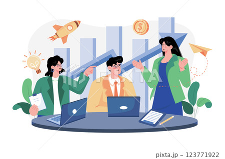 Business Group Working Together On Financial Success Business Group Working Together On Financial Success 123771922