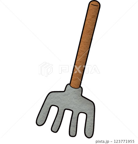 The illustration of a rake 123771955