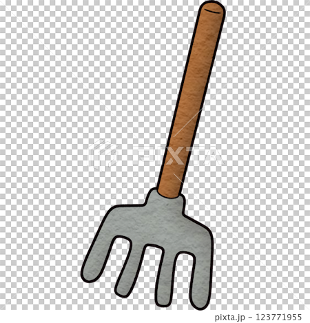 The illustration of a rake 123771955