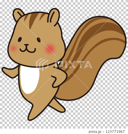 A squirrel walking happily 123771967