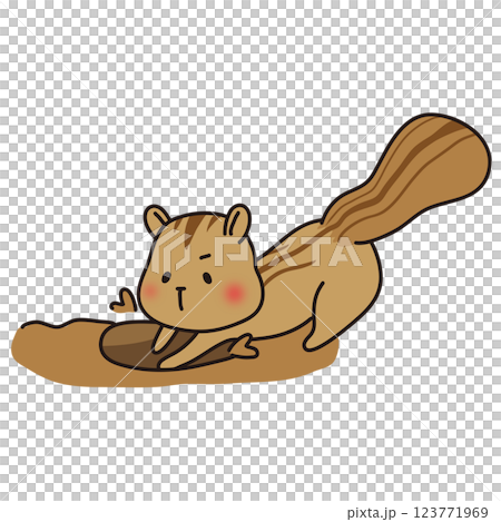 A squirrel digging a hole A squirrel digging a hole 123771969