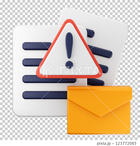 3d mail email message alert warning caution warning 3d mail email message alert warning caution warning 123772085