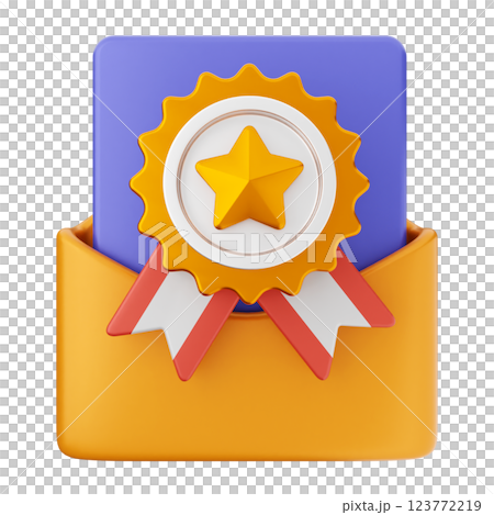 3d mail email message reward badge medal 123772219