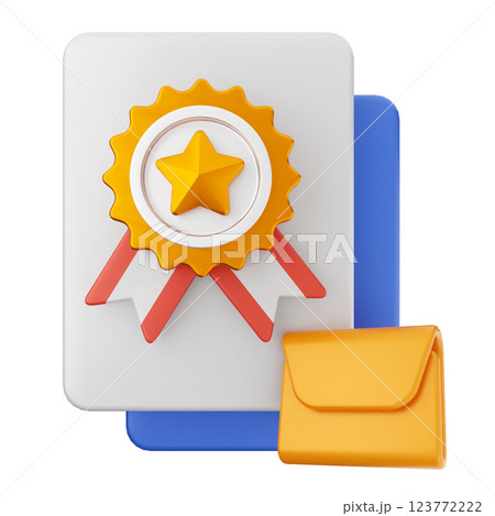 3d mail email message reward badge medal 123772222