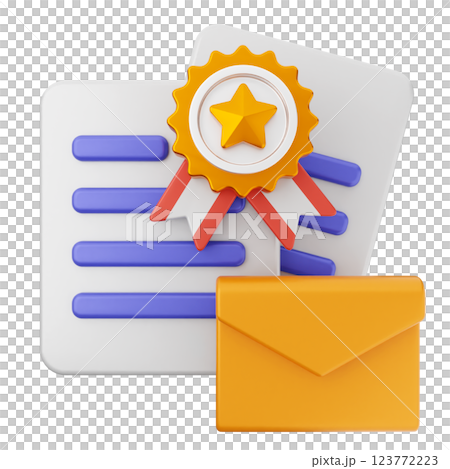 3d mail email message reward badge medal 123772223
