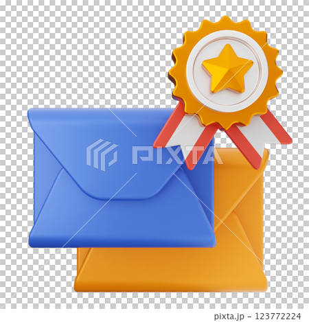 3d mail email message reward badge medal 123772224