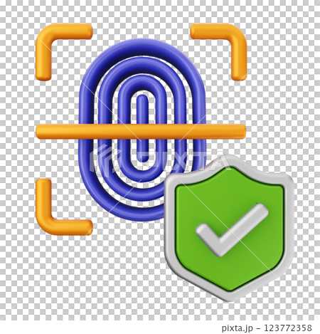 3d security protection fingerprint authentication 123772358