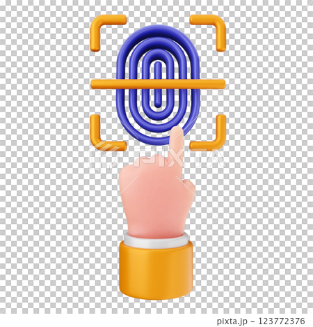 3d security protection fingerprint 123772376