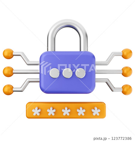 3d security protection padlock password 123772386
