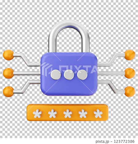 3d security protection padlock password 123772386