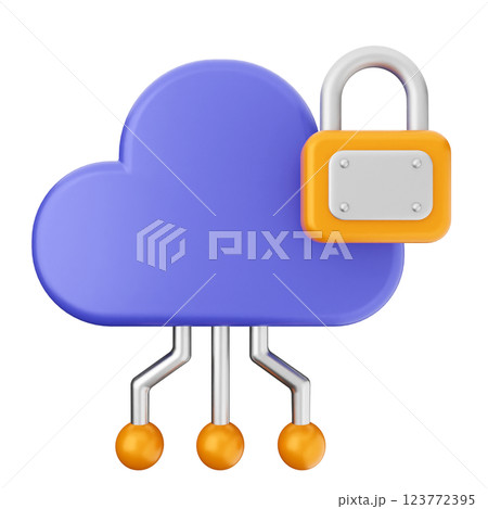3d security protection cloud lock 123772395