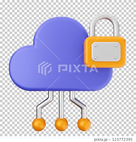 3d security protection cloud lock 123772395