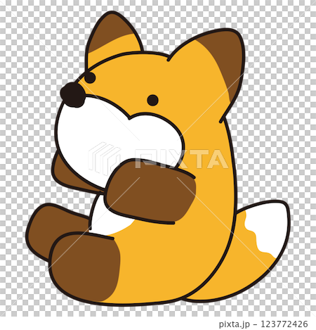 コロンとした大きなキツネのぬいぐるみ 123772426