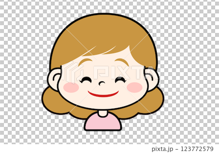 にっこりした表情の女の子 123772579