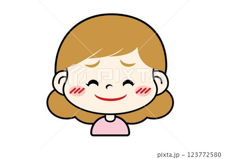 照れた表情の女の子 照れた表情の女の子 123772580