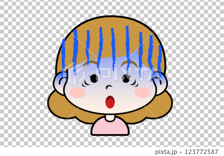 青ざめた表情の女の子 123772587