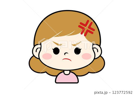 怒った表情の女の子 123772592