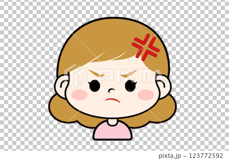 怒った表情の女の子 123772592