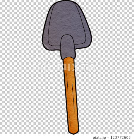 The illustration of a shovel 123772603
