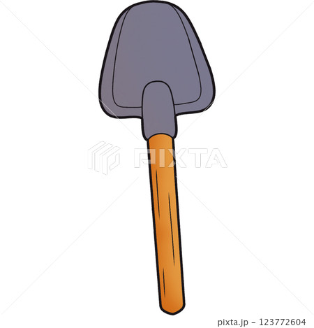 The illustration of a shovel 123772604