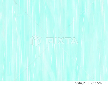 水色をバックに白い雨が降りしきる水彩シームレス背景 123772660