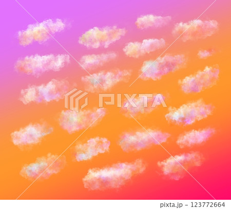 夕焼け空に浮かぶいわし雲 123772664