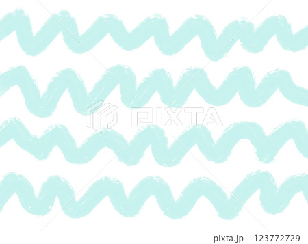 ラフに描いた抽象的な水色の波線 海・波・プール ラフに描いた抽象的な水色の波線 海・波・プール 123772729