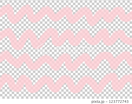 ラフに描いた抽象的なピンクの波線 123772743