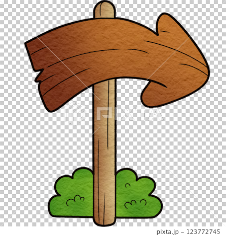 The illustration of a wooden road sign The illustration of a wooden road sign 123772745