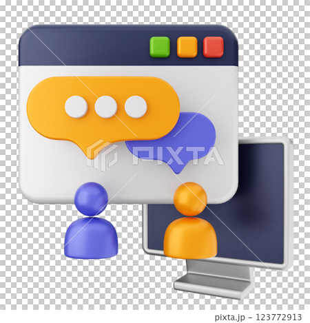 3d social media icon chatting 123772913