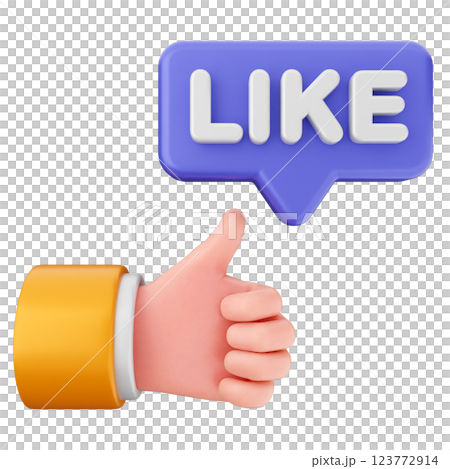 3d social media icon like 123772914