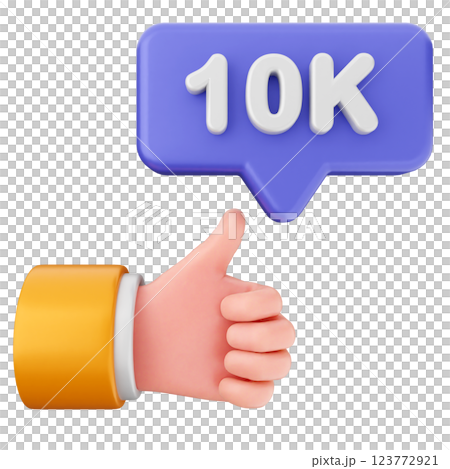 3d social media icon 10k like 3d social media icon 10k like 123772921