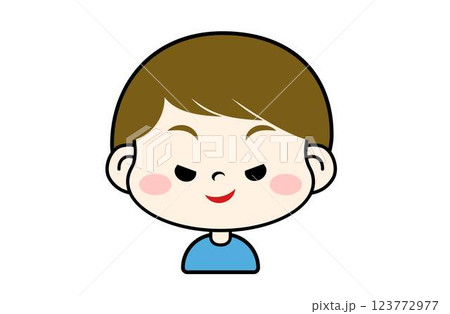 どや顔表情の男の子 どや顔表情の男の子 123772977