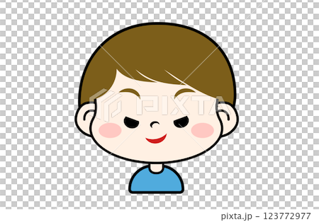 男孩帶著得意的表情 男孩帶著得意的表情 123772977