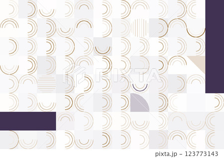 Chic Abstract Design with Soft Arches and Deep Purple Accents on a Light Background 123773143