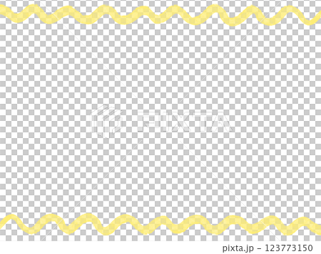 Roughly drawn abstract yellow wavy frame 123773150