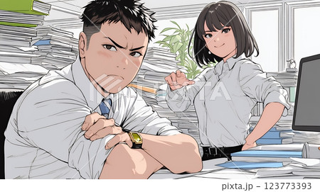 ミスした部下を叱責している上司