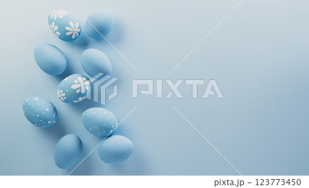 Happy easter! Colourful Easter eggs on pastel background. Decoration concept for greetings and presents on Easter Day celebrate time. Happy easter! Colourful Easter eggs on pastel background. Decoration concept for greetings and presents on Easter Day celebrate time. 123773450