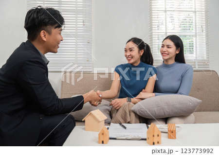 Real Estate Planning. Engaging consultation between professionals and clients, showcasing agreement on property matters. 123773992