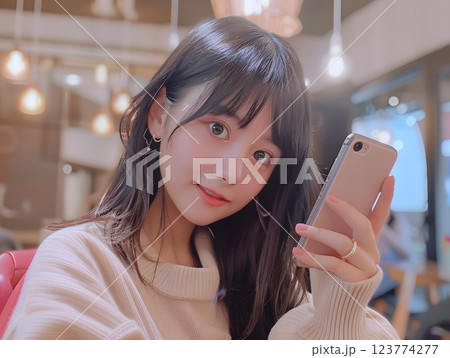 自撮りをしているアジア人女性 123774277