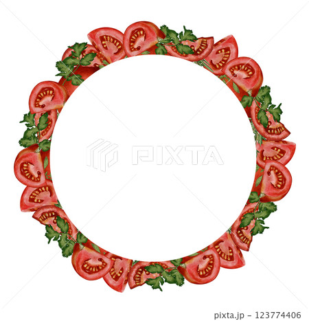 Wreath of tomatoes and parsley Wreath of tomatoes and parsley 123774406
