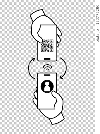 交換聯絡資訊的線條圖解 交換聯絡資訊的線條圖解 123775296