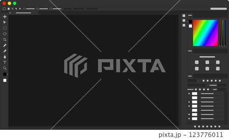 PC ウィンドウ 画像編集ソフトスタイルのベクターイラスト 123776011